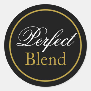 "Perfect Blend" Wedding Sticker - Black Gold