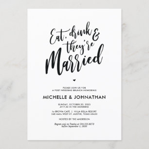 Perfect Calligraphy Post Mariage Brunch Invitation