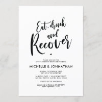 Perfect Calligraphy Post Wedding Brunch Invites
