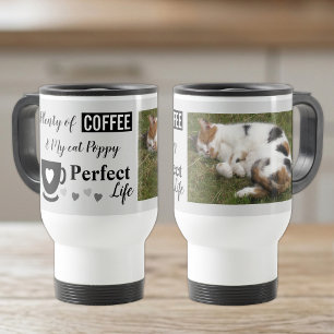 Perfect cat pet and coffee grey black photo travel mug
