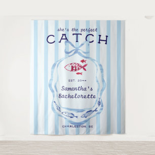 Perfect Catch Beach Fishing Bachelorette Backdrop Tapestry