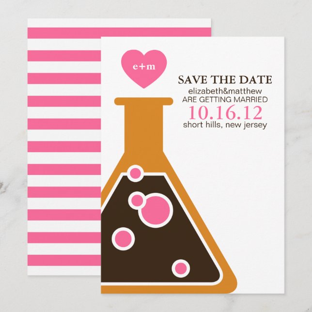 Perfect Chemistry Wedding Save the Date Invitation (Front/Back)