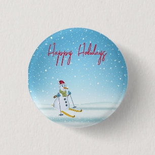 Perfect Christmas Snowman  1 Inch Round Button