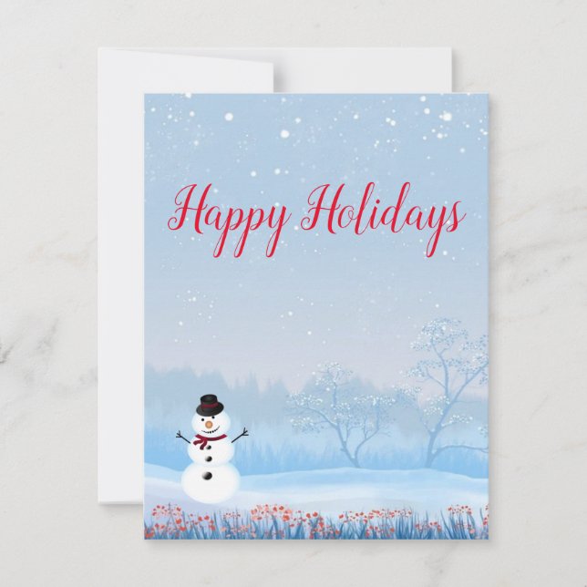 Perfect Christmas Snowman Holiday Card (Front)