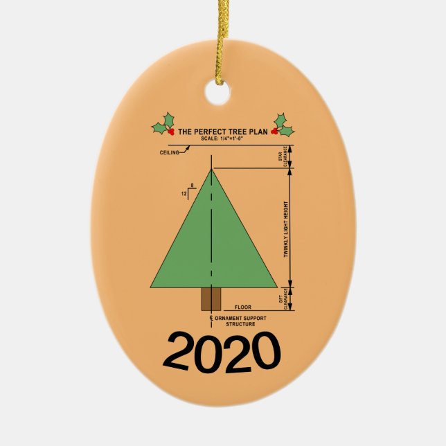 Perfect Christmas Tree Ceramic Ornament (Front)