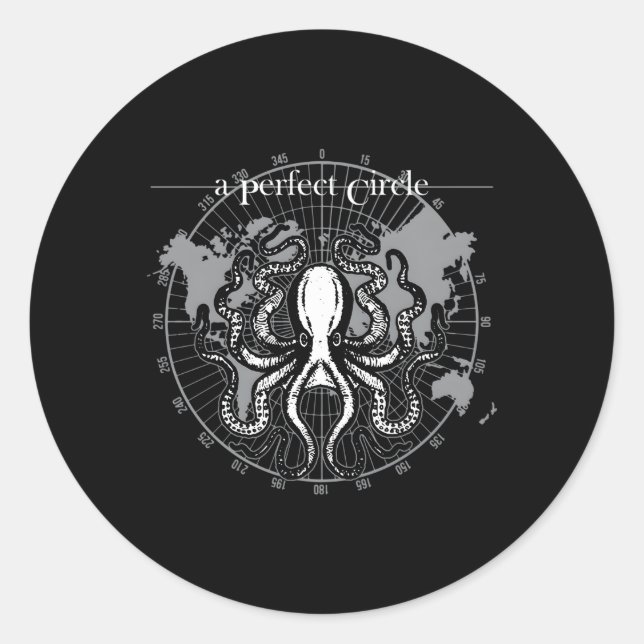 Perfect Circle Octopus Classic Round Sticker (Front)