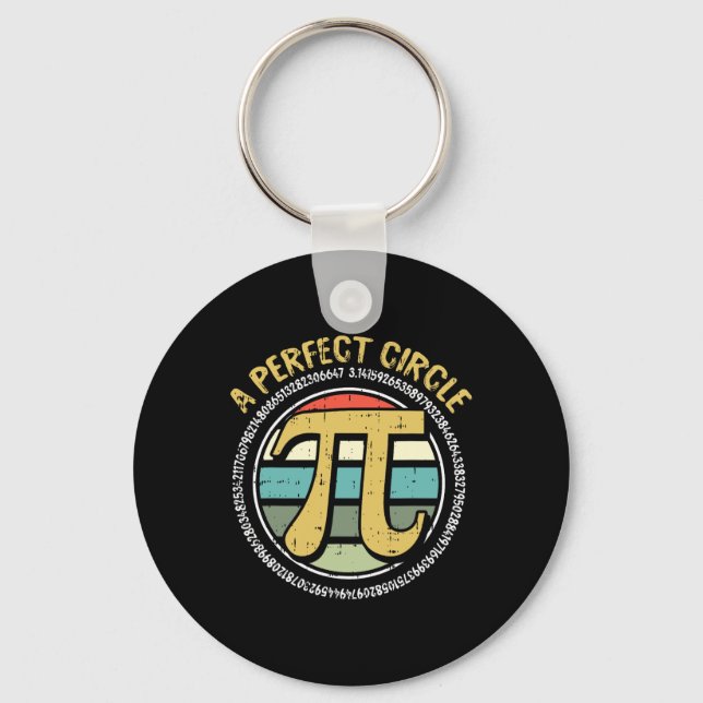 Perfect Circle Pi Day Retro Math Symbols Number Te Keychain (Front)