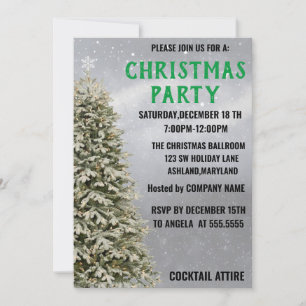 Perfect, Cool, Christmas Pine Tree Invitation
