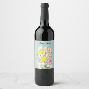 Perfect, Cool Happy Easter, Bunny Wine Label