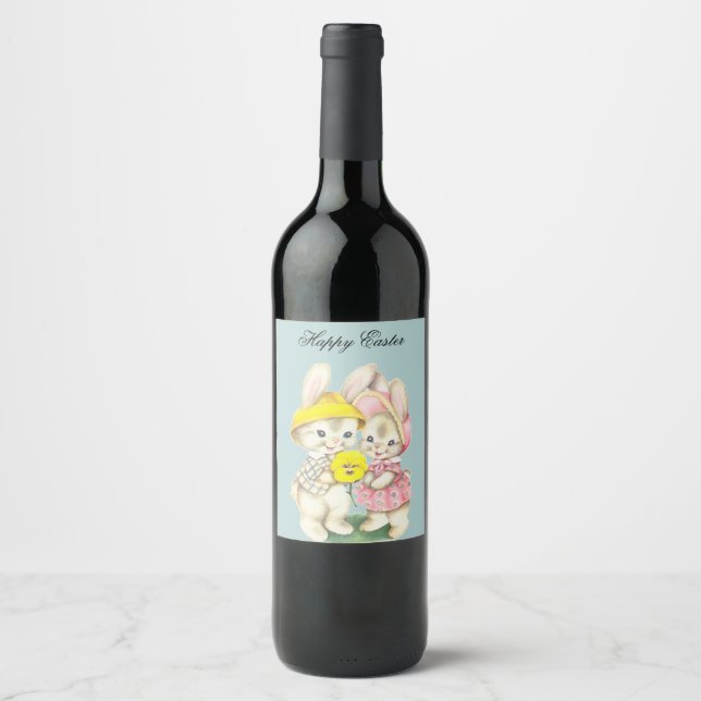 Perfect, Cool Happy Easter, Bunny  Wine Label (Front)