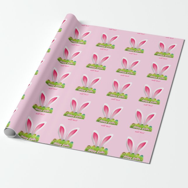 Perfect, Cool Happy Easter, Bunny  Wrapping Paper (Unrolled)