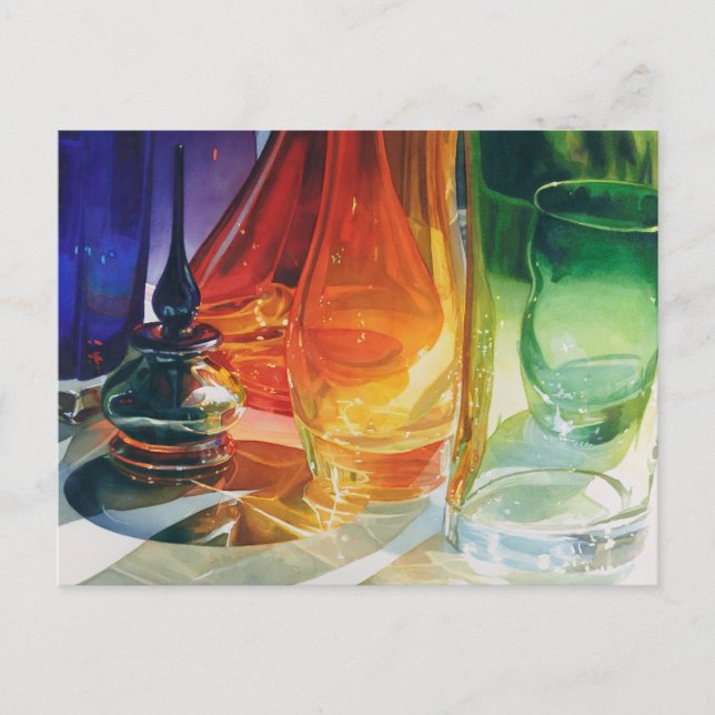"Perfect Curves" Art Glass Watercolor Postcard (Front)