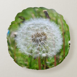Perfect Dandelion – Botanical Macro Photography Round Pillow