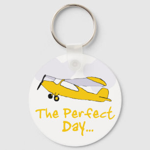 Perfect day flying airplane keychain