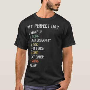 Perfect Day Skiing Men Boys Teen Skiing T-Shirt