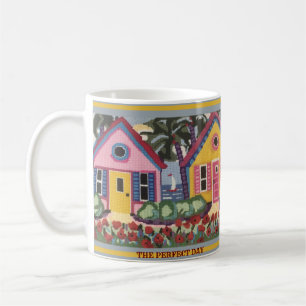 PERFECT DAY TEXTURED TROPICAL SCENE SAILBOAT MUG