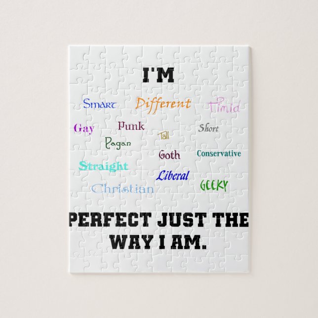 Perfect Diversity Gay Geek Pagan Word Art Jigsaw Puzzle (Vertical)