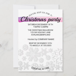 Perfect, Elegant, Flakes White Christmas Invitation