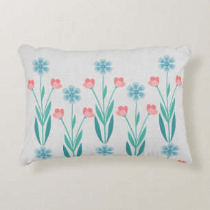 Perfect  Floral Garden Dusty Blue & Blush Pink Accent Pillow