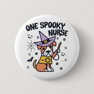 Perfect for Dog Lovers and Health Pros One Spooky 2 Inch Round Button