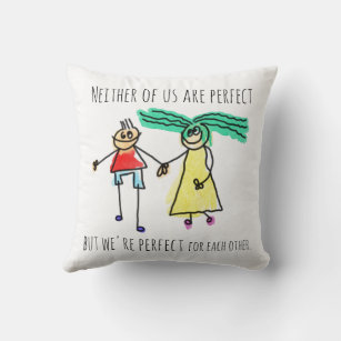 Perfect For Each Other Cute Romantic Couple Throw Pillow