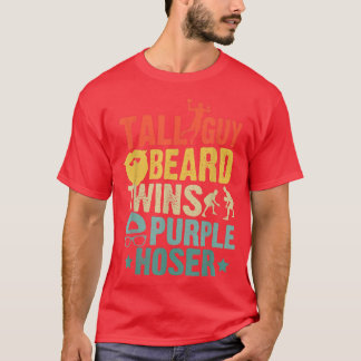 Perfect For Kids Dude Tall Guy Beard Twins Purple  T-Shirt