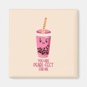 Perfect for me boba pearl tea drink kawaii pink magnet