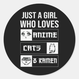 Perfect Gift Anime, Cats & Ramen Classic Round Sticker