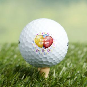 Perfect Gift for Golfer Happy Birthday Balloons  Golf Balls