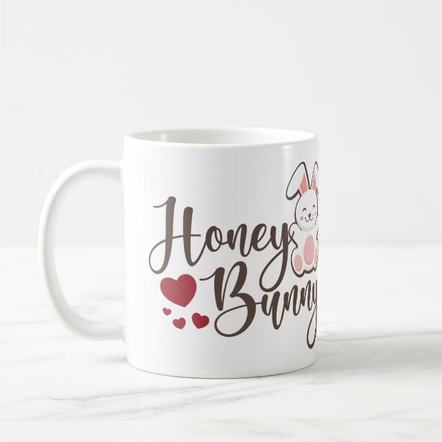 Perfect Gift for Loved One: Honey Bunny, Rabbit  Coffee Mug (Left)