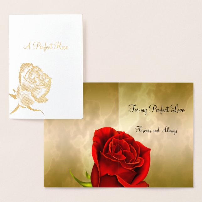 Perfect Gold Rose Foil Card (Display)