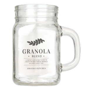 Perfect Granola Blend   Customizable Kitchen Mason Jar