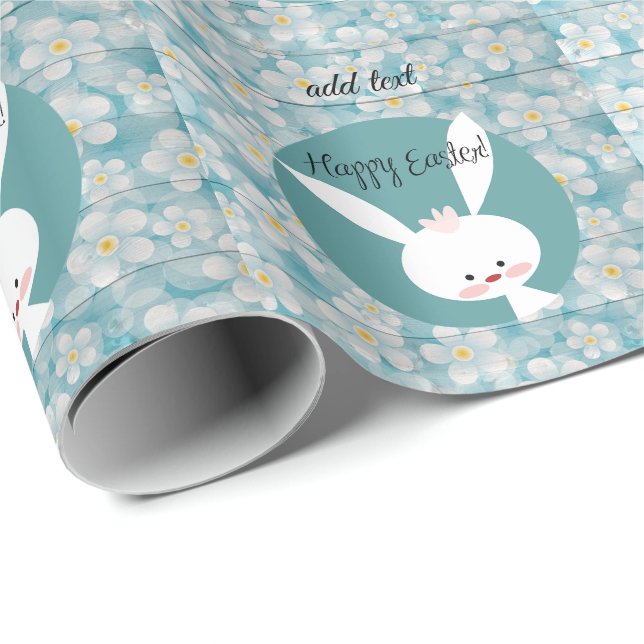 Perfect Happy Easter, Blue Bunny  Wrapping Paper (Roll Corner)