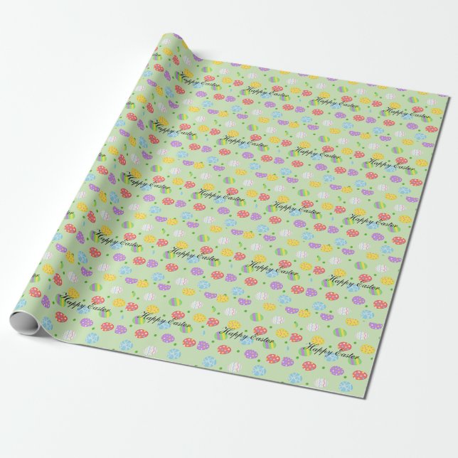 Perfect Happy Easter, Eggs Announcement Wrapping Paper (Unrolled)