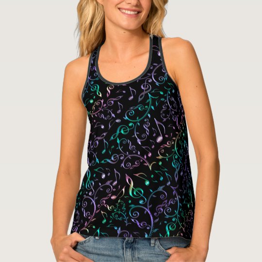 Perfect Harmony Rainbow Gradient Music Notes Tank Top