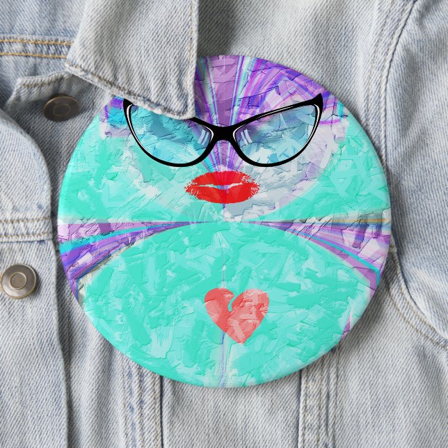 Perfect heart 6 inch round button (In Situ)