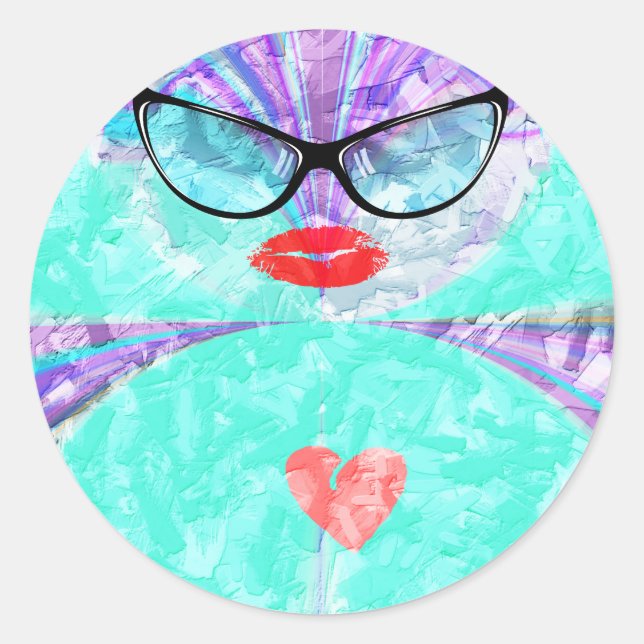 Perfect heart classic round sticker (Front)