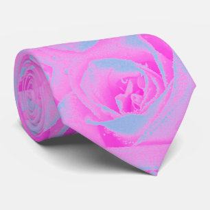 Perfect Hot Pink and Light Blue Rose Detail Tie