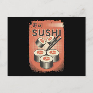Perfect Japanese Sushi Food   Vintage Style Design Postcard