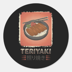 Perfect Japanese Teriyaki Food   Vintage Style Classic Round Sticker