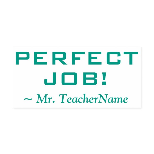 "PERFECT JOB!" Assignment Marking Rubber Stamp (Design)