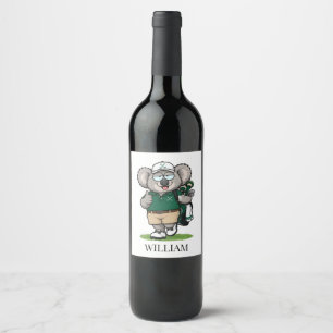 Perfect Koala Golf Gifts Wine Label