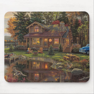 Perfect Log Cabin Getaway Fine Art Mouse Pad