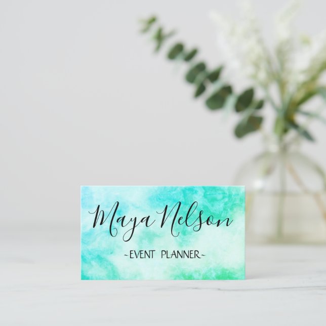 Perfect, Luxury White Green Business Card (Standing Front)