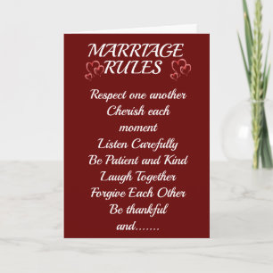 *PERFECT MARITAL ADVICE* ANNIVERSARY CARD