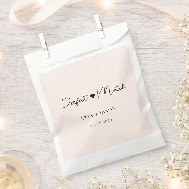 Perfect Match! Blush, Elegant, Simpel  Favour Bag (Clipped)
