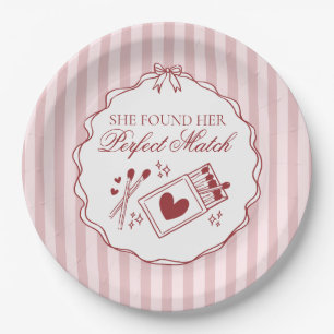 Perfect Match Bridal Shower Bachelorette Party Paper Plate