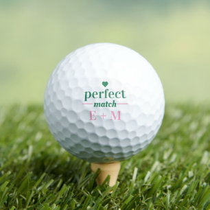 Perfect Match Bridal Wedding Couples Shower Favour Golf Balls