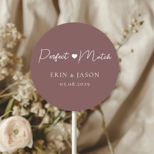 Perfect Match! Brown, Elegant, Simpel  Classic Round Sticker