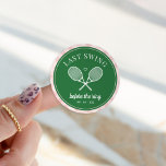 Perfect Match Last Swing Tennis Bachelorette Classic Round Sticker<br><div class="desc">Cute Tennis themed bach party! Part of a whole collection!</div>